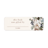 Étiquette Baby shower Neutral Boho Nursery Livre Cadeau Par (Devant)