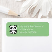 Étiquette Baby shower Ours Panda Vert (En situation)