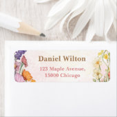 Étiquette Baby shower papillon rose Jardin floral (En situation)