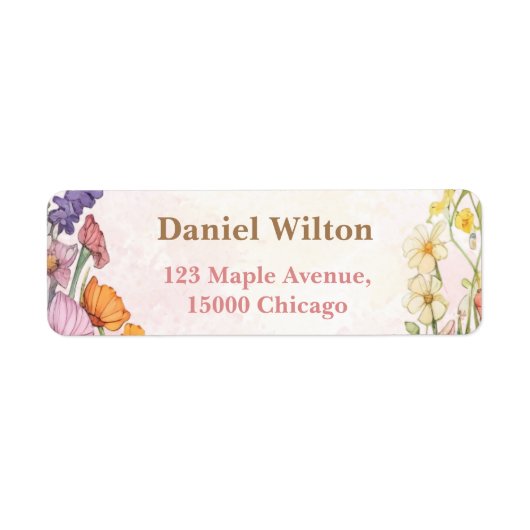 Étiquette Baby shower papillon rose Jardin floral (Devant)