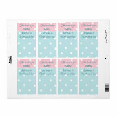 Étiquette Baby shower "Peek-a-Boo" Bookplate feuille de 8 (Feuille entière)