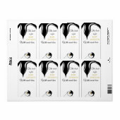 Étiquette Baby shower "Pingouin d'or" Feuille plaque d'immat (Feuille entière)