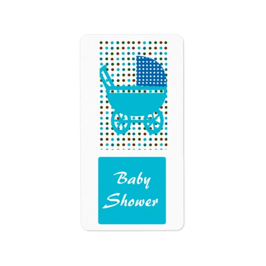 Étiquette Baby shower Polkadot Transport bébé (Devant)