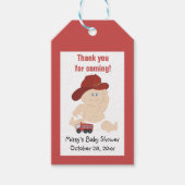 Étiquette Baby shower pompier Merci Favoriser (Devant)