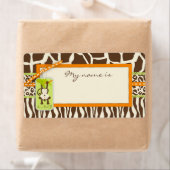 Étiquette Baby shower Poster de animal Safari Monkey (En situation)