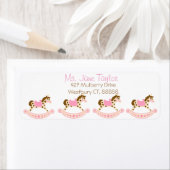 Étiquette Baby shower rocheux rose (En situation)