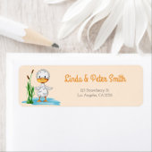 Étiquette Baby shower simple de canard mou (En situation)