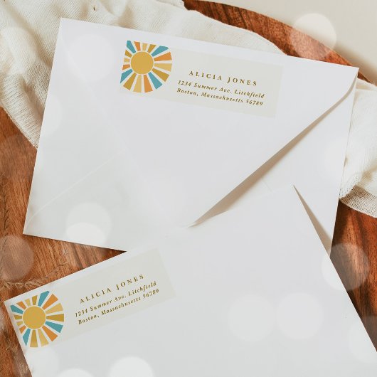 Étiquette Baby shower Soleil Ici Venez Le Son Adresse