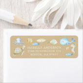 Étiquette Baby shower sous-marin Whimsy (En situation)