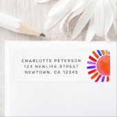 Étiquette Baby Shower Sun Return Address (En situation)