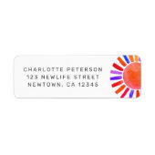 Étiquette Baby Shower Sun Return Address (Devant)