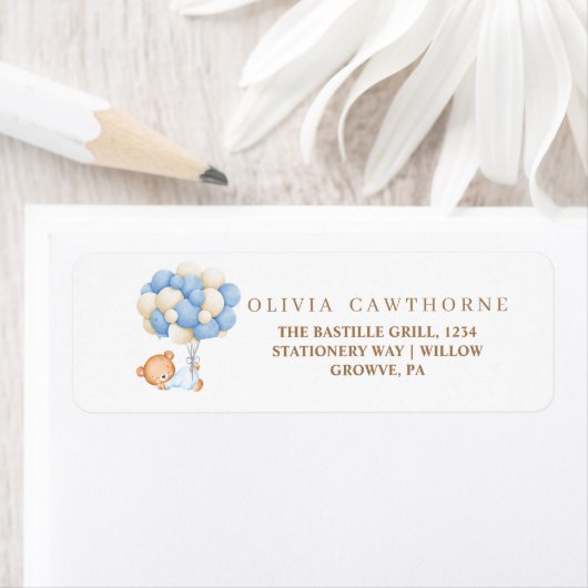 Étiquette Baby shower Teddy Bear (En situation)