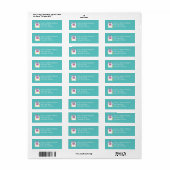 Étiquette Baby shower Unicorn Turquoise (Feuille entière)