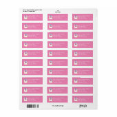 Étiquette Baby shower Unicorne rose (Feuille entière)