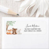 Étiquette Baby shower Woodland Adresse de retour (En situation)