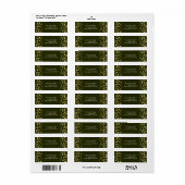 Étiquette Baby's Breath Floral doré Rustique Vert Olive (Feuille entière)
