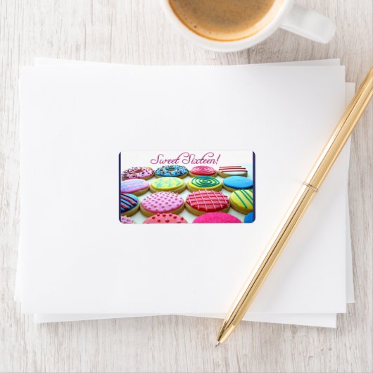 Étiquette Bac à biscuits Sweet 16 (En situation)