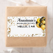 Étiquette Bachelorette Party Balloon Confetti Nom du papier (En situation)