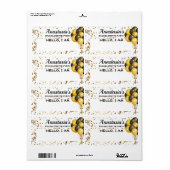 Étiquette Bachelorette Party Balloon Confetti Nom du papier (Feuille entière)