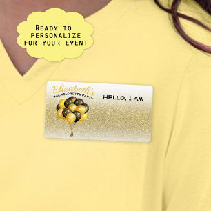 Étiquette Bachelorette Party Balloons Gold Parties scintilla