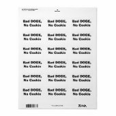 Étiquette Bad DOGE, pas de biscuit (Feuille entière)