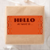 Étiquette badge de nom orange (En situation)