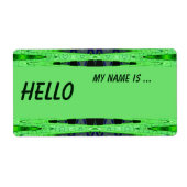 Étiquette badge de nom vert (Devant)