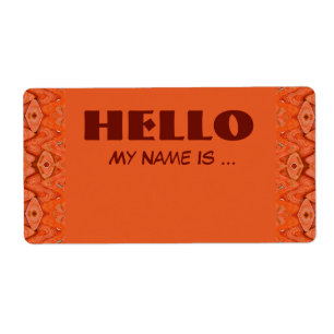 Étiquette badge nominatif orange