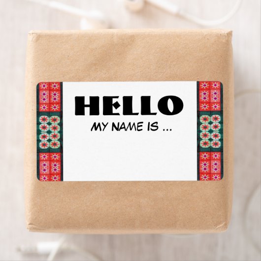 Étiquette Badge rouge vert (En situation)