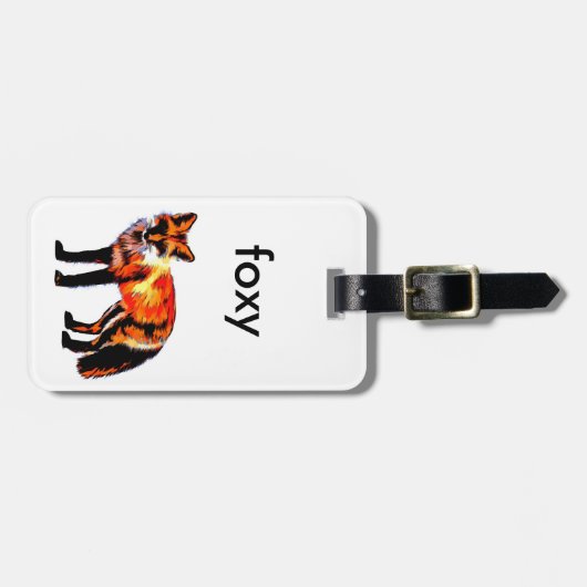 étiquette bagage art fox pour personnaliser (Devant horizontal)