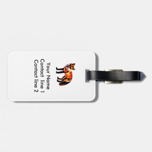 étiquette bagage art fox pour personnaliser (Dos horizontal)