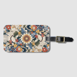 étiquette bagage avec motif coréen traditionnel