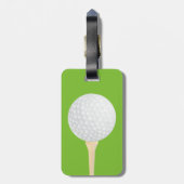 étiquette bagage balle de golf et tee on green (Dos Vertical)
