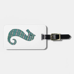 Étiquette Bagage de cheval de mer turquoise