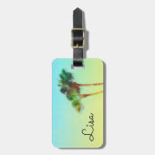 étiquette bagage palmiers tropicaux pour personnal (Devant Vertical)