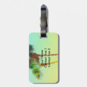 étiquette bagage palmiers tropicaux pour personnal (Dos Vertical)