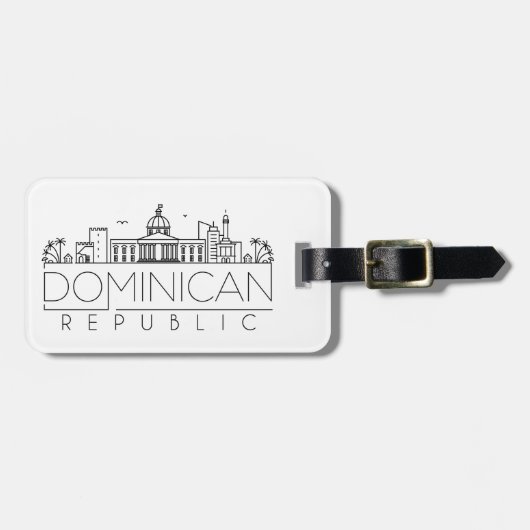 Étiquette Bagage Skyline République Dominicaine (Devant horizontal)