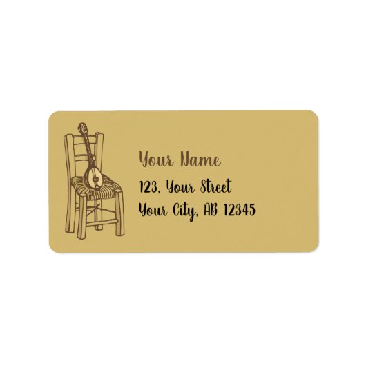 Étiquette Baglama sur la chaise (Devant)