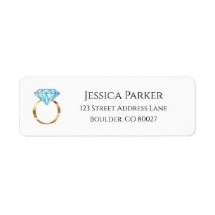 Étiquette Bague Mariage Diamant Bleu Engagée Adresse de reto