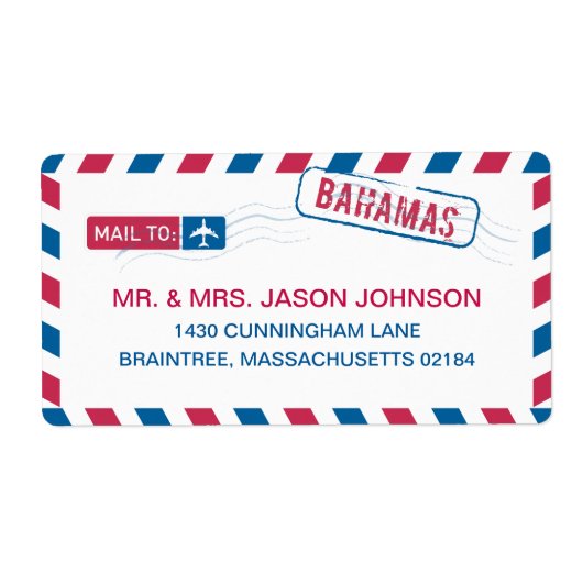 Étiquette Bahamas Adresse postale (Devant)