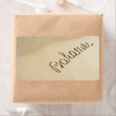 Étiquette Bahamas panneau sculpté sur le sable de la plage (En situation)