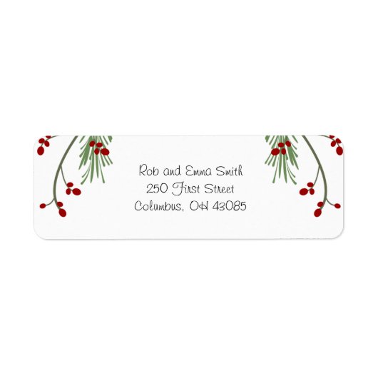 Étiquette Baies de Noël et Garland (Devant)
