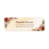 Étiquette Baigne de mariage bohème en terre cuite florale (Devant)