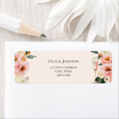 Étiquette Baigneuse Fleurie Rose Champagne Shower Nuptial (En situation)