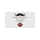 Étiquette baiser moustache zebra strié retour adresse étique (Devant)