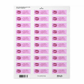 Étiquette Baiser rose chaud (Feuille entière)