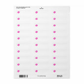 Étiquette Baiser rose vif féminin vierge (Feuille entière)