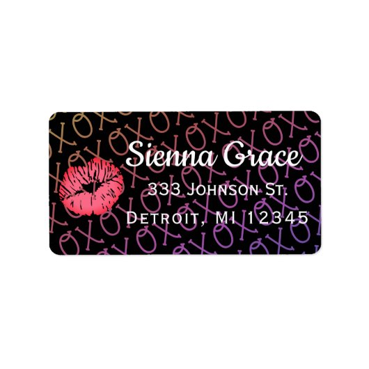 Étiquette Baiser XOXO (Devant)