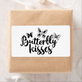 Étiquette Baisers à papillon Papillons Mariage noir blanc (En situation)