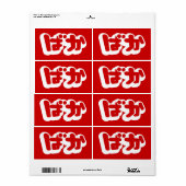 Étiquette BAKA ば か ~ Folie en Hiragana japonais Script (Feuille entière)